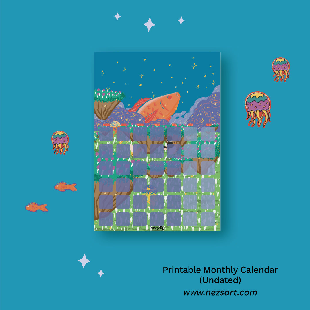 NEZS.ART DreamyLand Digital Printable Calendar (Undated)