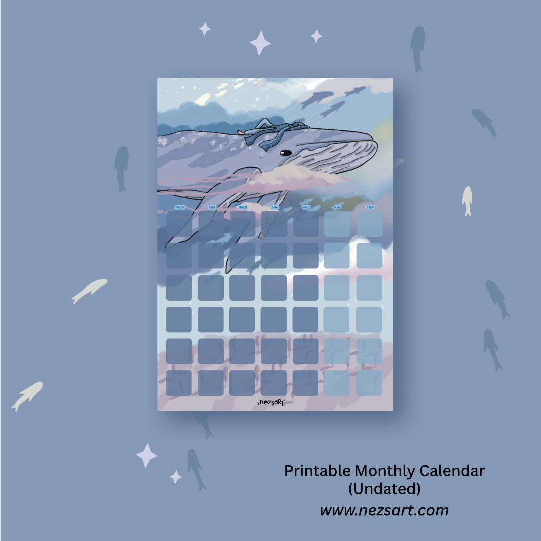 NEZS.ART Endless Ocean Adventure Digital printable Calendar (Undated) - NEZS.ART official