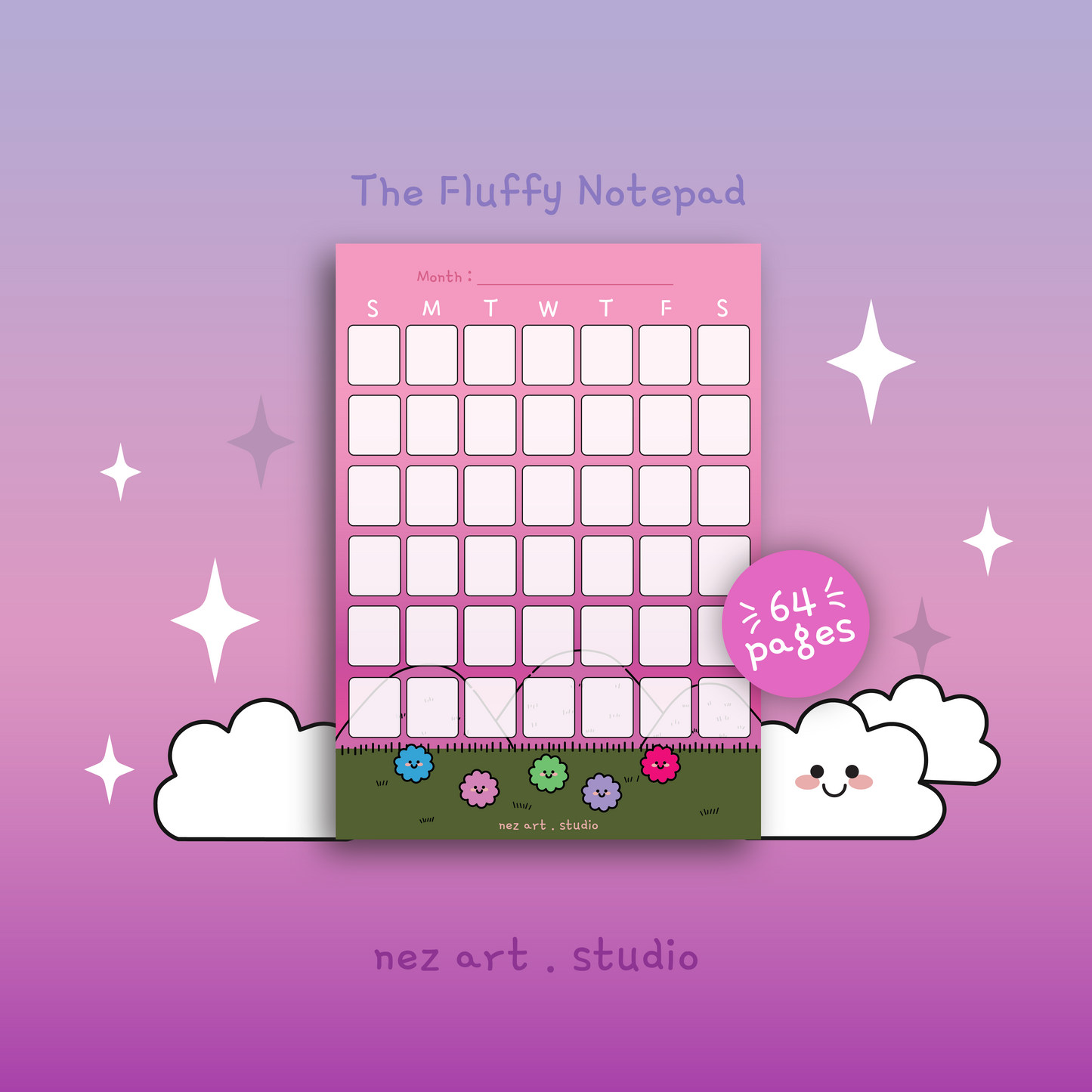 NEZS.ART The Fluffy theme Notepad Planner - NEZS.ART official