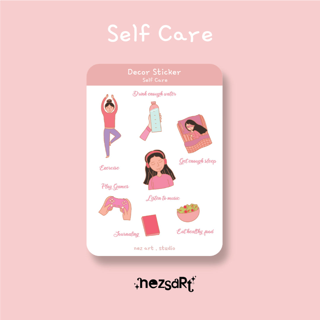 NEZS.ART Self-Care Pink Theme Stickers - NEZS.ART official 