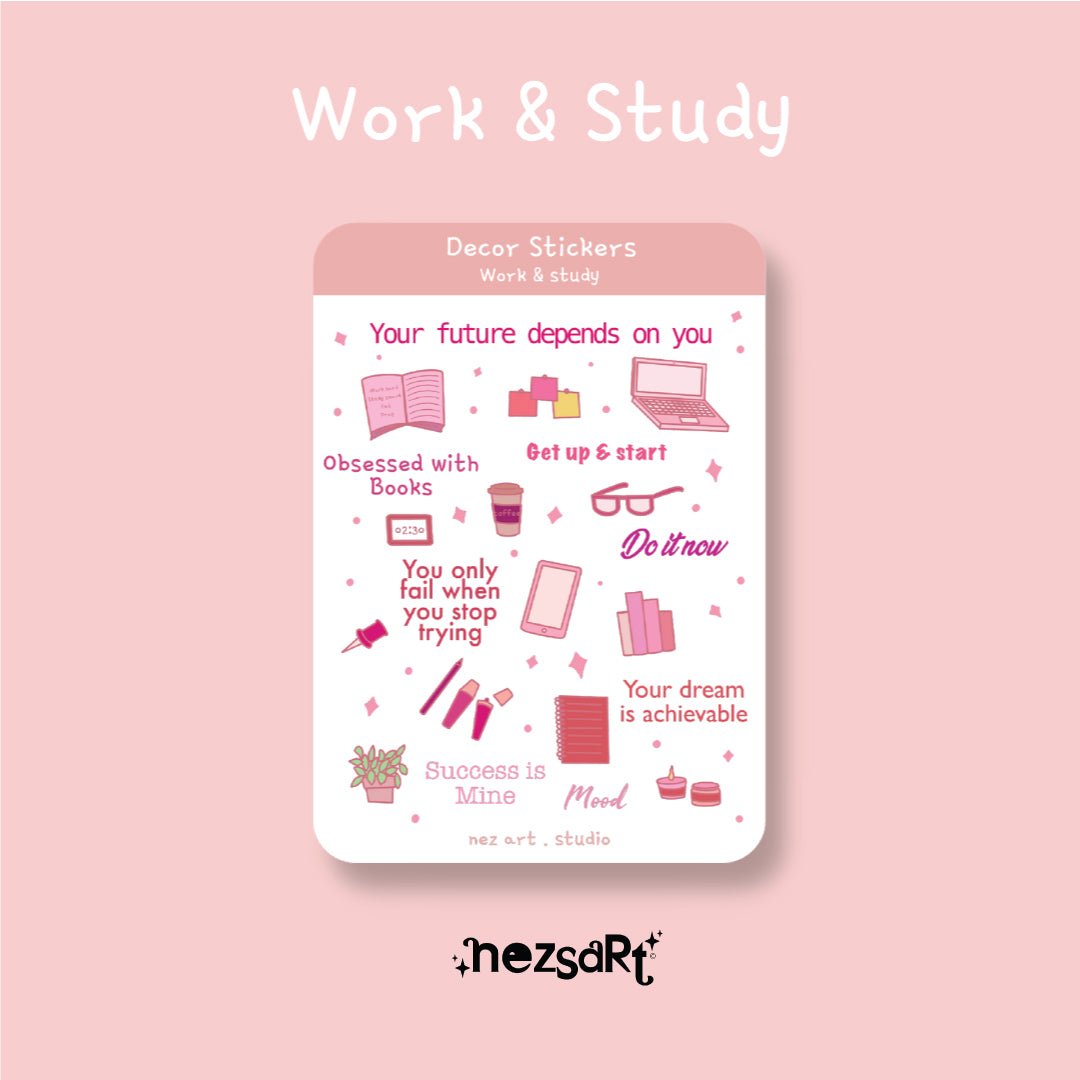 NEZS.ART Self-Care Pink Theme Stickers - NEZS.ART official 