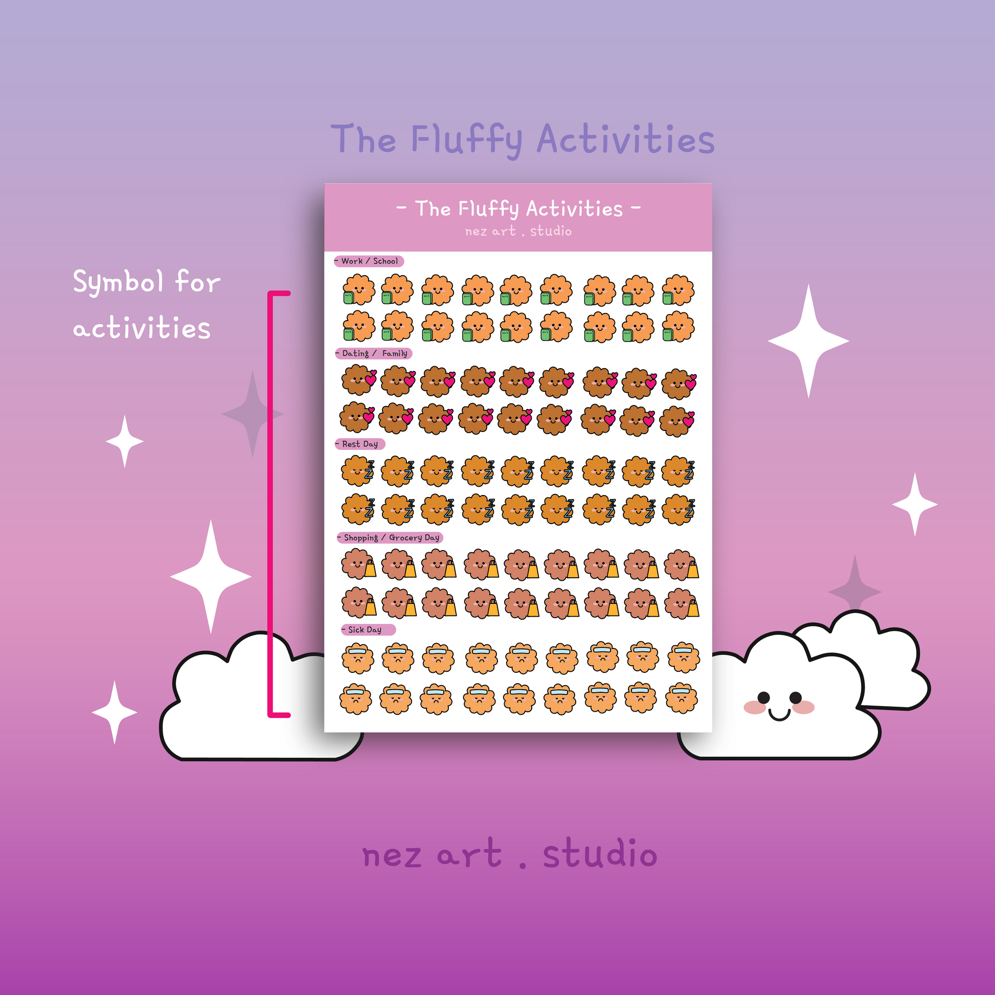 NEZS.ART The Fluffy Theme Stickers - NEZS.ART official 