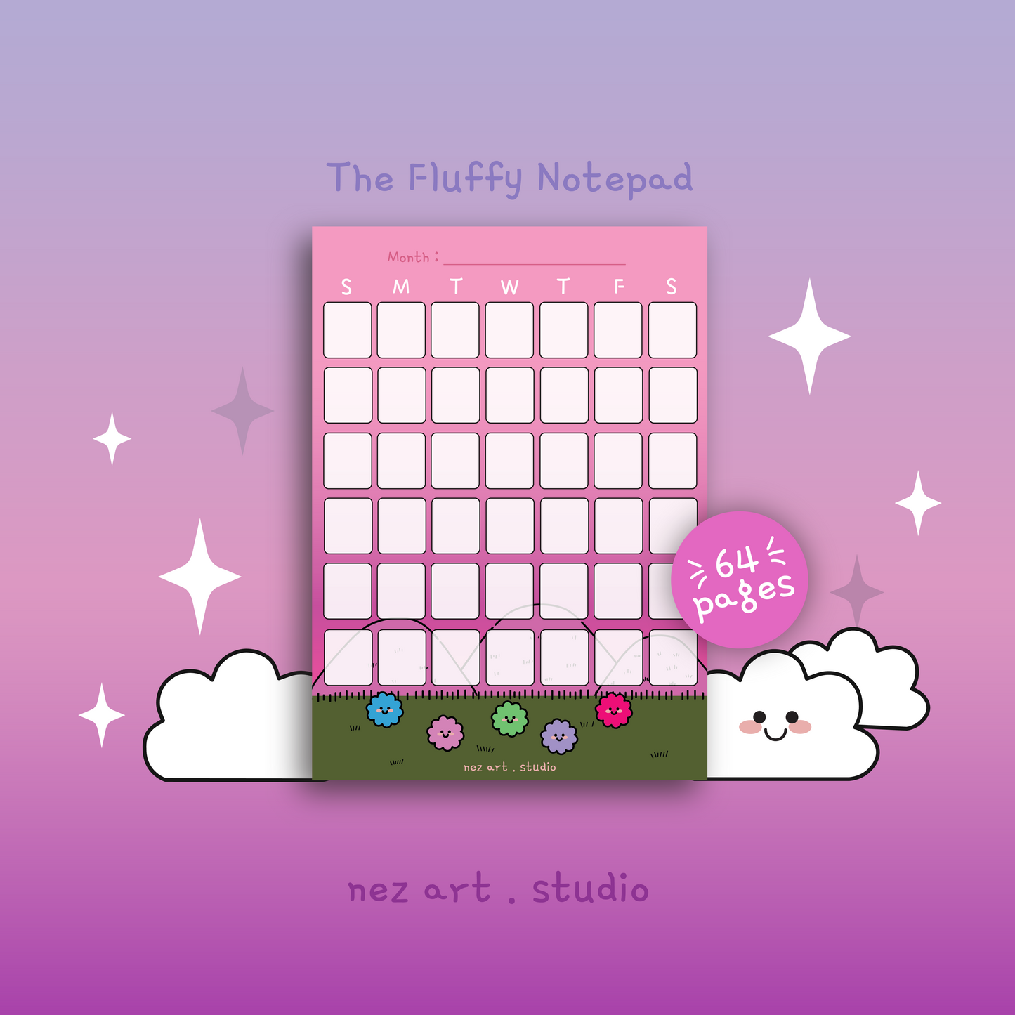 NEZS.ART The Fluffy theme Notepad Planner - NEZS.ART official 